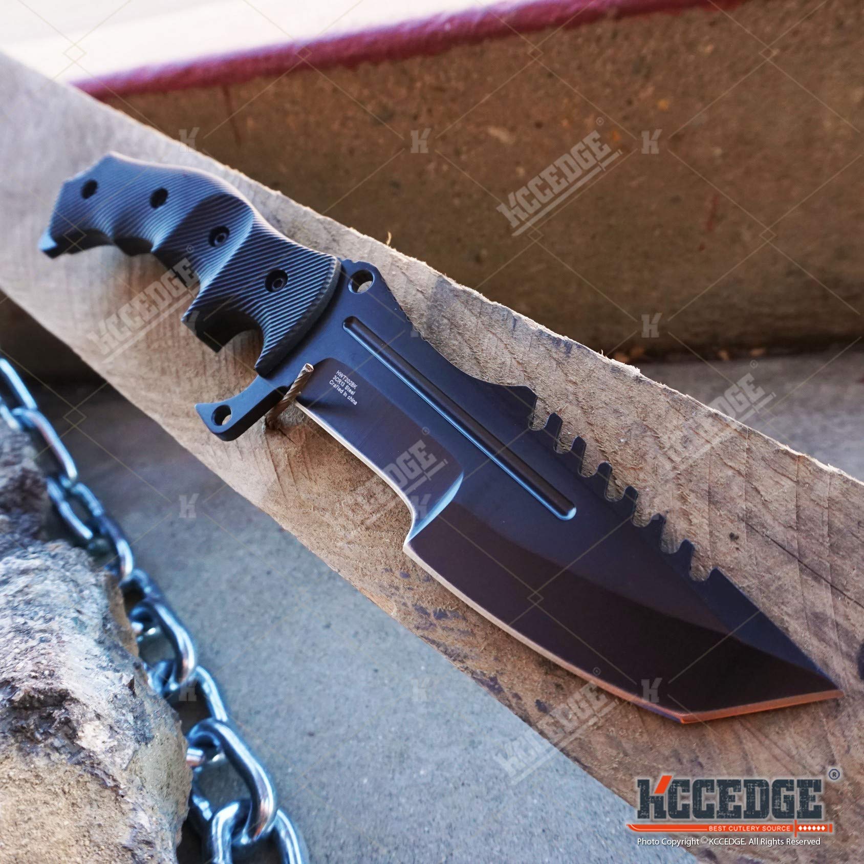 Tactical Knife Survival Knife Hunting Knife Full Tang Fixed Blade Knife Razor Sharp Edge Camping Accessories Camping Gear Survival Kit Survival Gear Tactical Gear 54962 (Black)