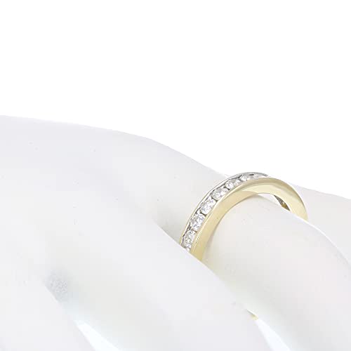 Vir Jewels 3/4 cttw Diamond Wedding Band for Women, Half Eternity Round Diamond Ring in 14K Yellow Gold Channel Setting, Size 7.5