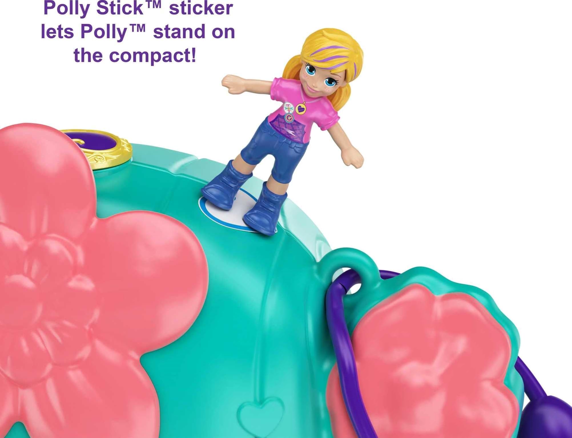 Polly Pocket Playset, Travel Toy with 2 Micro Dolls & Pet Horses, Pocket World Cactus Cowgirl Ranch Compact