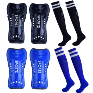 Soccer Shin Guards, 2 Pair Youth Soccer Shin Pads, Breathable and Lightweight Child Calf Protective Gear Soccer Equipment for 3-15 Years Old Boys Girls Toddler Kids Teenagers