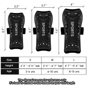 Soccer Shin Guards, 2 Pair Youth Soccer Shin Pads, Breathable and Lightweight Child Calf Protective Gear Soccer Equipment for 3-15 Years Old Boys Girls Toddler Kids Teenagers