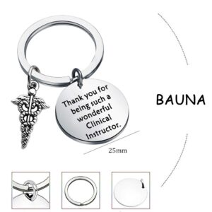 BAUNA Nursing Instructor Key Ring Idea for Nurse Clinical Instructor Keychain