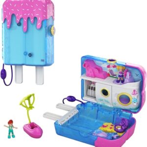 Polly Pocket Playset, Travel Toy with 2 Micro Dolls & Water Play Accessories, Pocket World Sweet Sails Cruise Ship Compact