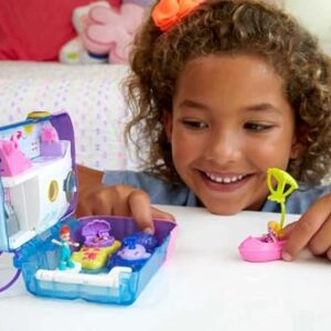 Polly Pocket Playset, Travel Toy with 2 Micro Dolls & Water Play Accessories, Pocket World Sweet Sails Cruise Ship Compact