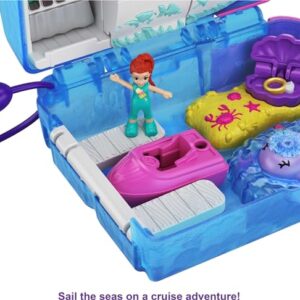 Polly Pocket Playset, Travel Toy with 2 Micro Dolls & Water Play Accessories, Pocket World Sweet Sails Cruise Ship Compact