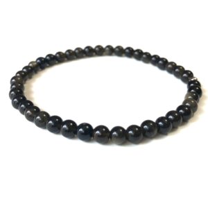 Mini Obsidian Gemstone 4mm Energy Bracelet - Yoga Intention Meditation