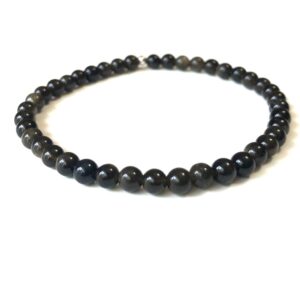 Mini Obsidian Gemstone 4mm Energy Bracelet - Yoga Intention Meditation