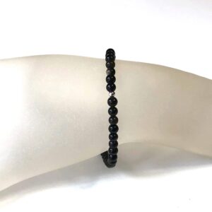 Mini Obsidian Gemstone 4mm Energy Bracelet - Yoga Intention Meditation