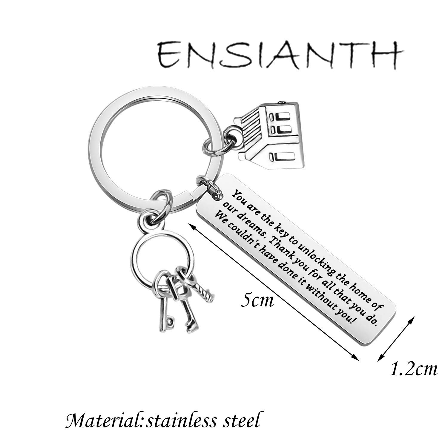 ENSIANTH Realtor Keychain Thank you Realtor Keychain Real Estate Agent Gift Buying and Selling Keychain (Realtor bar Key)