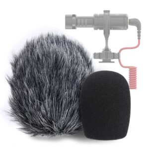 youshares videomicro microphone foam windscreen & deadcat wind shield, foam & furry wind muff for rode videomicro and videomic me me-l mic (2 pack)