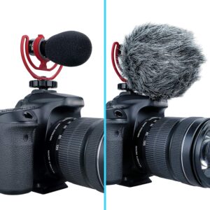 YOUSHARES VideoMicro Microphone Foam windscreen & Deadcat Wind Shield, Foam & Furry Wind Muff for Rode VideoMicro and VideoMic Me Me-L Mic (2 PACK)