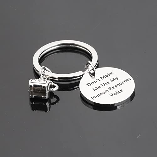 ENSIANTH Human Resources Gift Don’t Make Me Use Human Resources Voice keychain HR Manager Gift Coworker Gift (human resources key)