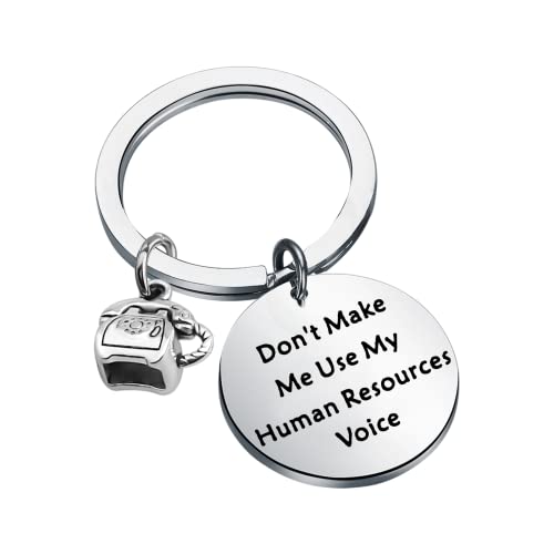 ENSIANTH Human Resources Gift Don’t Make Me Use Human Resources Voice keychain HR Manager Gift Coworker Gift (human resources key)