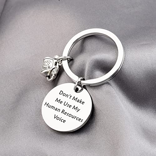 ENSIANTH Human Resources Gift Don’t Make Me Use Human Resources Voice keychain HR Manager Gift Coworker Gift (human resources key)