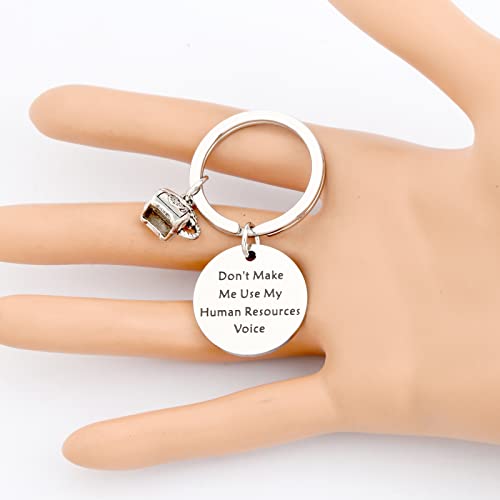 ENSIANTH Human Resources Gift Don’t Make Me Use Human Resources Voice keychain HR Manager Gift Coworker Gift (human resources key)