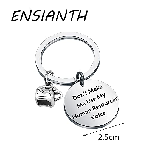 ENSIANTH Human Resources Gift Don’t Make Me Use Human Resources Voice keychain HR Manager Gift Coworker Gift (human resources key)