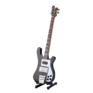 miniature guitar with stand replica ornament black bass guitar replica model case decoration gift