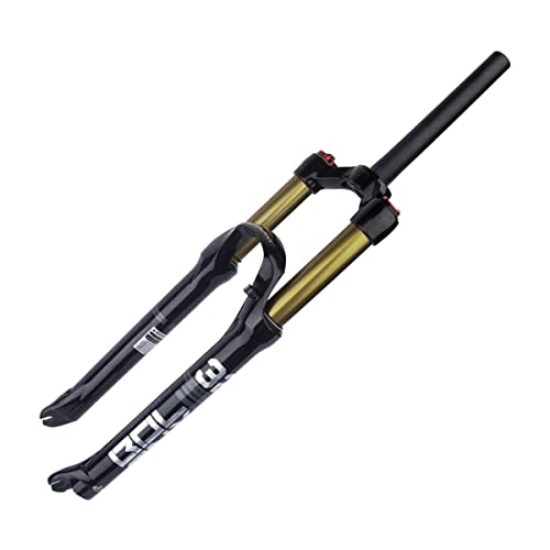 BOLANY Bike Suspension Fork MTB Bicycle Magnesium Alloy Suspension Front Fork 26/27.5/29 inch, 120mm Straight Steerer and Tapered Steerer Air Fork (26, Straight-Manual)