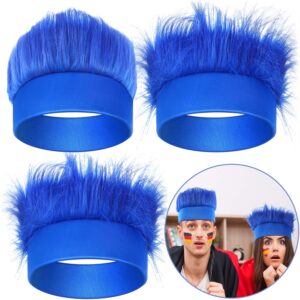 WILLBOND 3 Pack Blue Hairy Headband Troll Hair Headband Halloween Costume Party Accessory