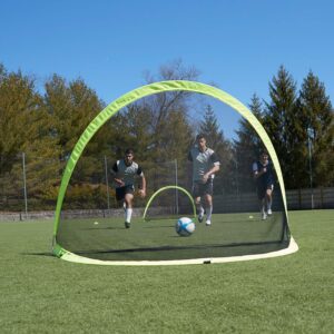 Franklin Sports Pop-Up Dome Shaped Goals - Indoor or Outdoor Soccer Goal - Goal Folds For Storage - 6' x 4' or 4' x 3' Soccer Goal, Optic Yellow