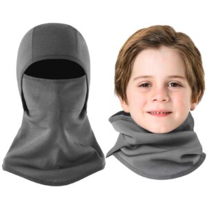 aegend kids balaclava windproof ski face warmer for cold weather winter sports skiing, running, cycling, 1 piece, 4 colors gray