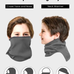 Aegend Kids Balaclava Windproof Ski Face Warmer for Cold Weather Winter Sports Skiing, Running, Cycling, 1 Piece, 4 Colors Gray