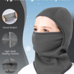 Aegend Kids Balaclava Windproof Ski Face Warmer for Cold Weather Winter Sports Skiing, Running, Cycling, 1 Piece, 4 Colors Gray