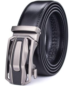 men belts leather male slide ratchet work dress strap w interchangeable buckle beltox … (black03, 28"-38" waist adjustable)