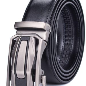 Men Belts Leather Male Slide Ratchet Work Dress Strap w Interchangeable Buckle Beltox … (Black03, 28"-38" Waist Adjustable)