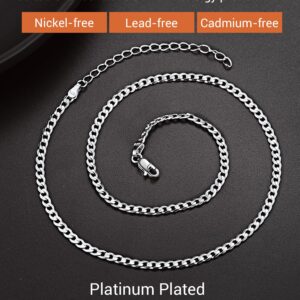 PROSTEEL 925 Sterling Silver Chain Necklace for Men Cuban Link Chains Necklace Dainty 14 inch Mens Layered Necklaces