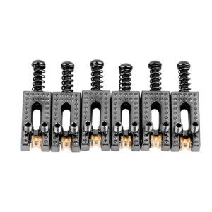 Bnineteenteam 6Pcs Electric Guitar Roller Saddles,Electric Guitar Saddles Bridge with Roller Guitar Repair Parts(Black) Performance Accessory