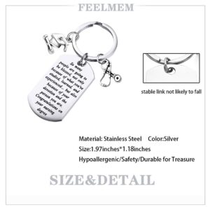 FEELMEM Nursing Degree Graduation Gift Nurse Graduation Keychain So Many People Are Going To Be Blessed Because of Your Devotion and Person You Are Nursing School Graduation Keyring (silver)