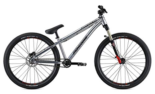 Mongoose Fireball Dirt Jump Mountain Bike, 26-Inch Wheels, Mechanical Disc Brakes, Chrome