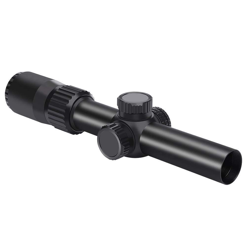 Feyachi Tactical Optics Falcon 1-4x24 SFP Rifle Scope Red Illuminated Starburst Reticle Riflescopes for Hunting Shooting, 30mm (1.2") Tube Matte Black