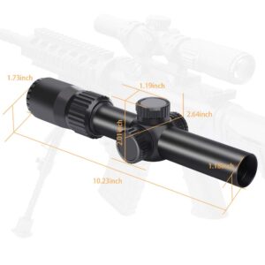 Feyachi Tactical Optics Falcon 1-4x24 SFP Rifle Scope Red Illuminated Starburst Reticle Riflescopes for Hunting Shooting, 30mm (1.2") Tube Matte Black