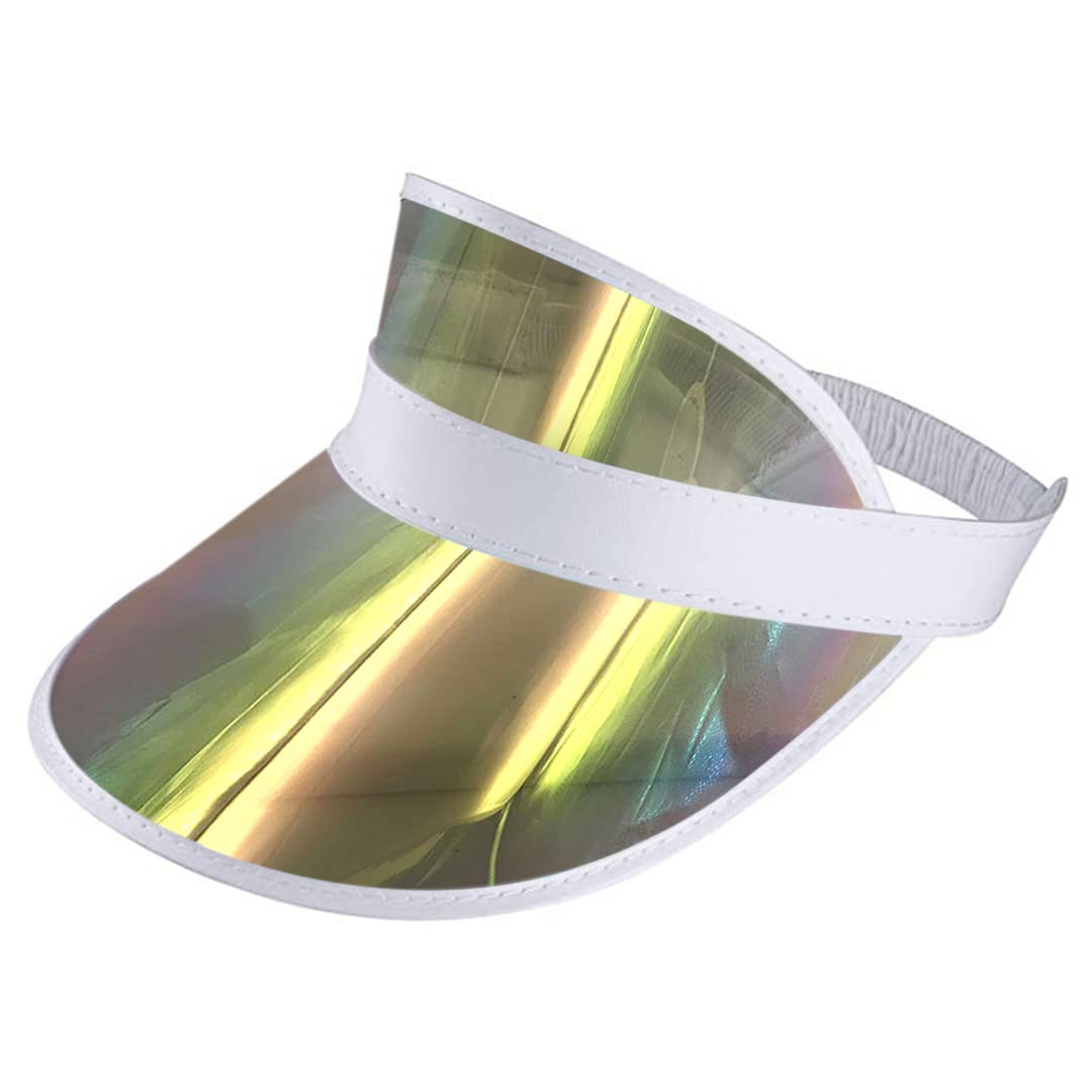 Surkat Plastics Clear Translucent Sun Visor Hat Golf Beach Tennis Poker Sun Visors Caps UV Protection Colorful Headband Sun Shade Hat