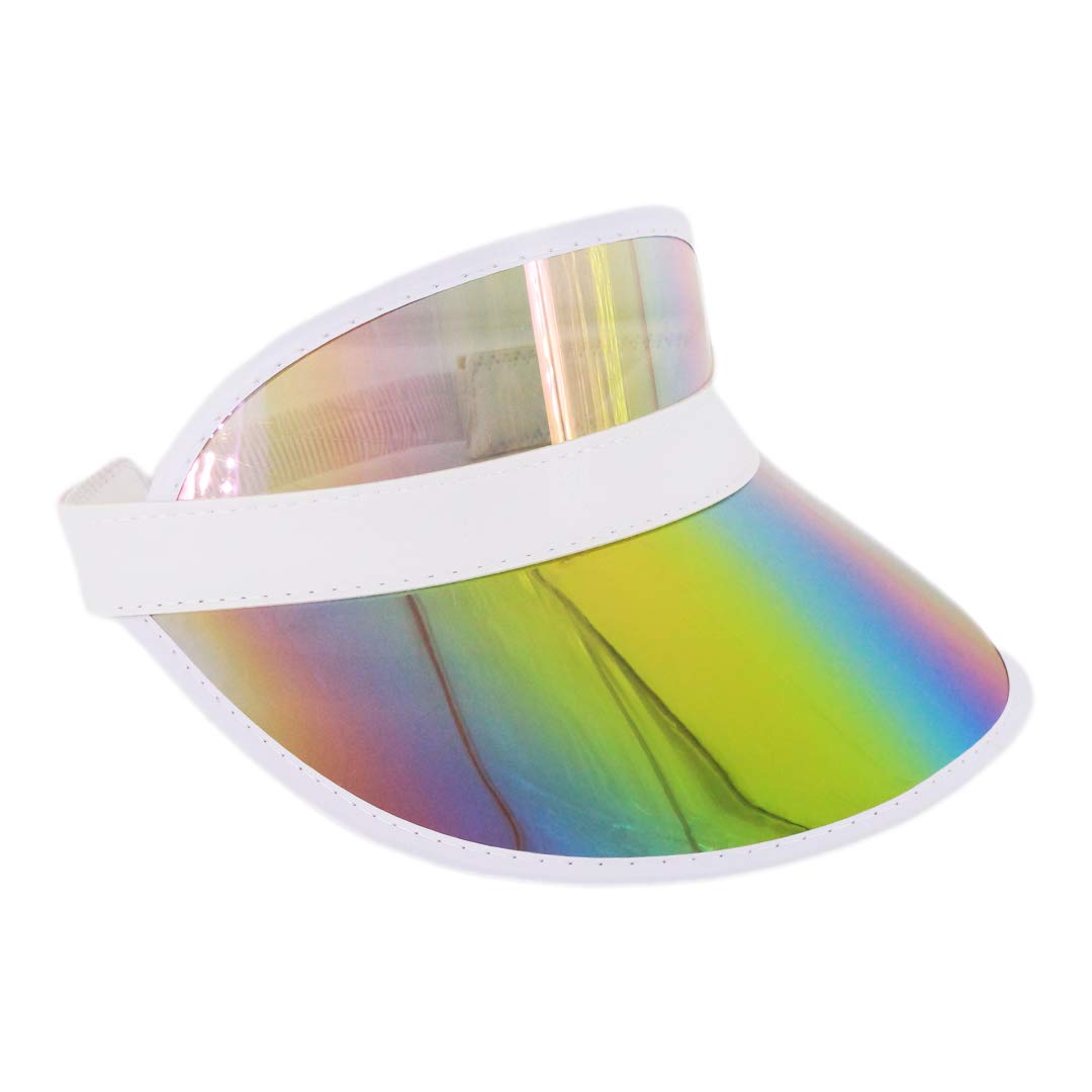 Surkat Plastics Clear Translucent Sun Visor Hat Golf Beach Tennis Poker Sun Visors Caps UV Protection Colorful Headband Sun Shade Hat