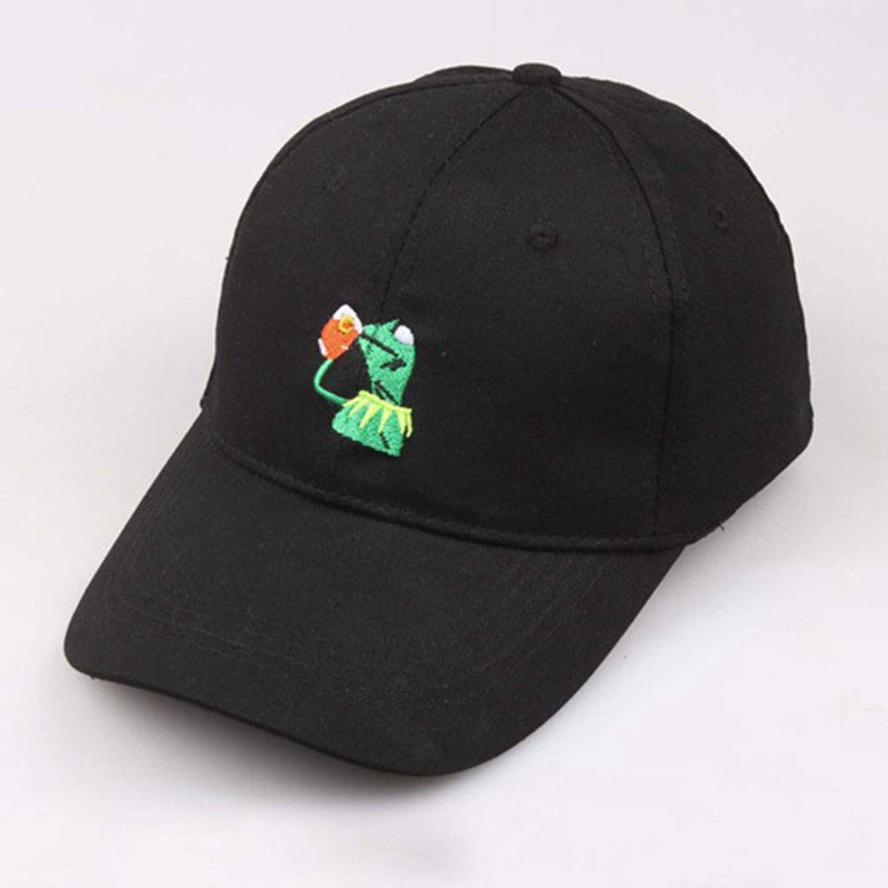 The Frog Dad Hat Baseball Cap Sipping Sips Drinking Tea Champion Adjustable Snapback Hip Hop Cotton Baseball Cap Black