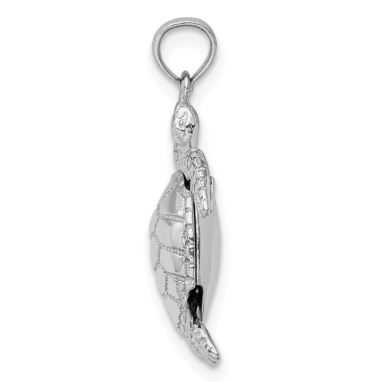 Lex & Lu 14k White Gold 3D Moveable Sea Turtle Charm