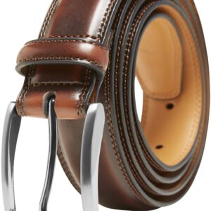 Access Denied Genuine Leather Dress Belts For Men - Mens Belt For Suits, Jeans, Uniform Brown Belt - Designed in the USA