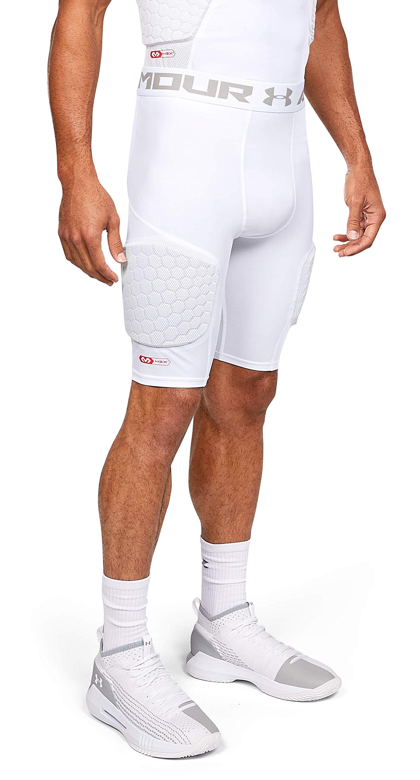 Under Armour Gameday Armour 3-Pad Short Bball-WHT,LG