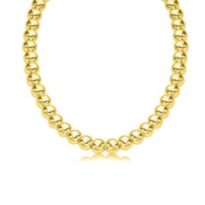 verona jewelers 18k gold over sterling silver italian bead ball chain bracelet and necklace- handmade bead,