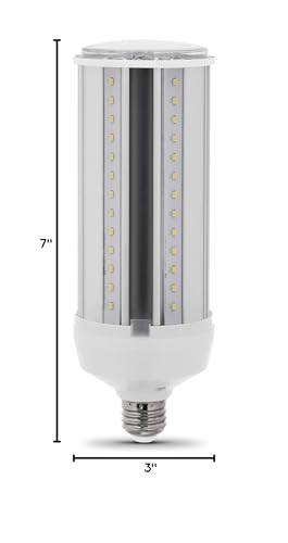 Feit Electric C4000/5K/LEDG2 300W Equivalent Mini Corn Bulb, Corn Cob High Output LED Light Bulb, E26 Base, 5000K Daylight, 3” x 3” x 7”