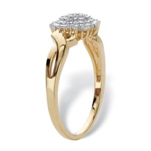 PalmBeach Yellow Gold-plated Genuine Diamond Accent Cluster Ring Sizes 6-10 Size 10