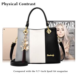 Chikencall® Women Clacssic Tote Bag Fashion Handbag and Purses designer PU leather Shoulder Bag Top Handle Satchel with Star Pendant