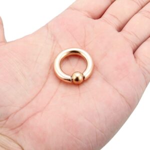 Kridzisw 4G Septum Rings Ear Earrings Gauges Plugs Tunnels Piercing stretching kit PA Ring Captive Bead CBR 16mm Surgical Stainless Steel Septum Nose Rings Hoop Piercecing Jewelry Women Men Rose Gold