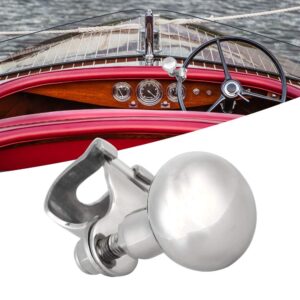 Marine Steering Wheel Rotating Accessories, Stainless Steel Handle Ball Assisted Steering Wheel Grip Knob Turning Helper Practice Tools for Yacht