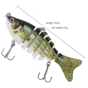 Lifelike Fishing Lures for Bass, Trout, Walleye, Predator Fish - Realistic Multi Jointed Fish Popper Swimbaits - Spinnerbaits Lure Fishing Tackle Kits - Freshwater and Saltwater Crankbaits - 3 Pack