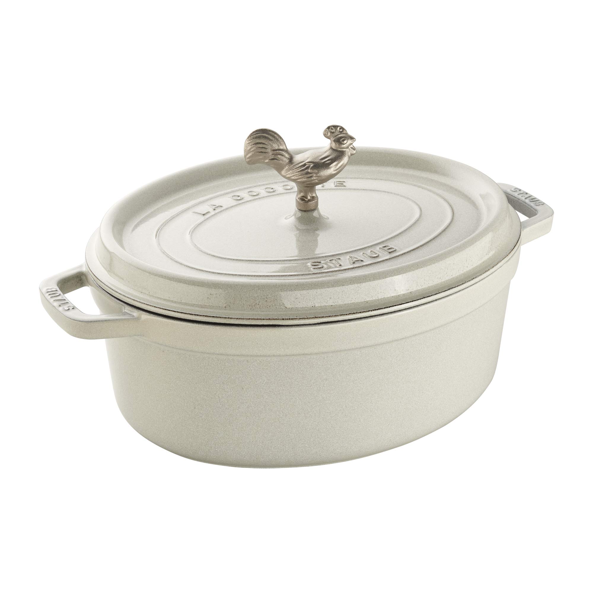 Staub Cast Iron 5.75-qt Coq au Vin Cocotte - White Truffle, Made in France