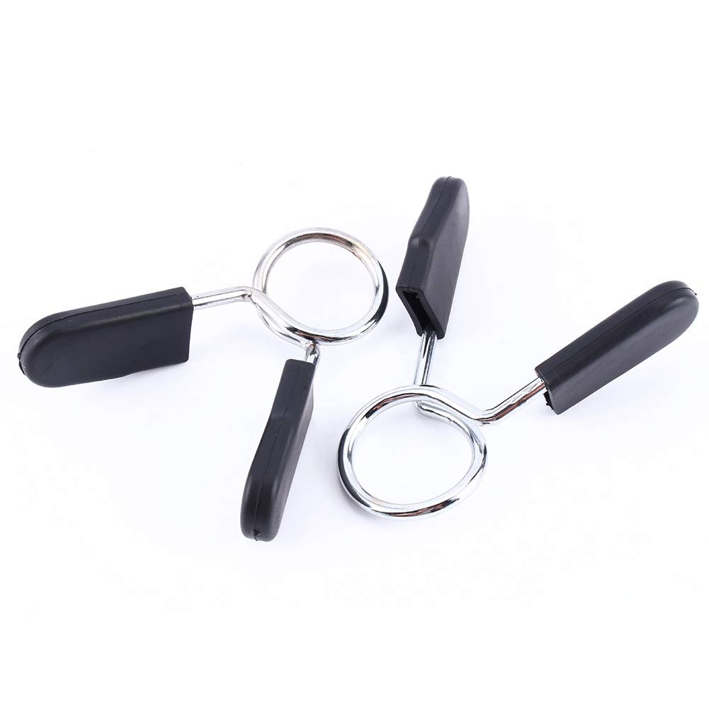 VGEBY1 Barbell Spring Collar Clip, 2Pcs Standard 25mm Clamp Spring Collars Yoga Training Accessory